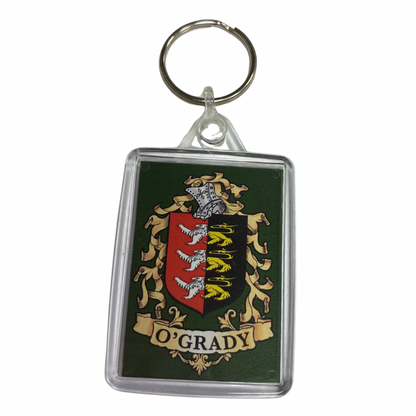 O'Grady Surname Family Crest Keyring