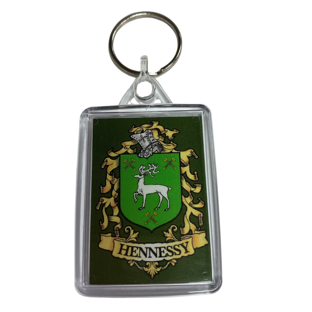 Hennessy Surname Family Crest Keyring