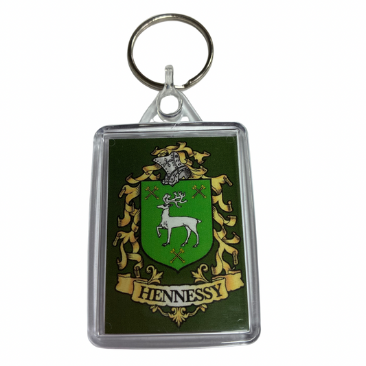 Hennessy Surname Family Crest Keyring