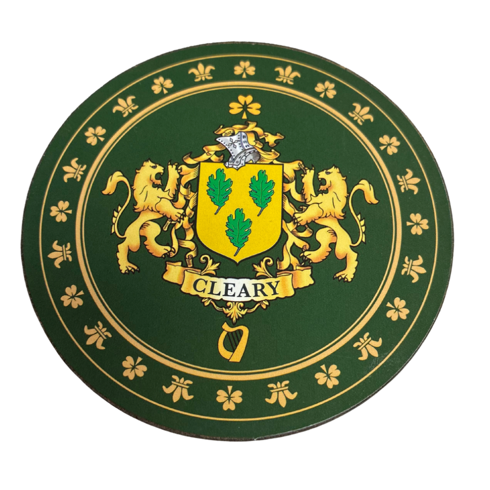 Cleary Family Surname Crest Coaster