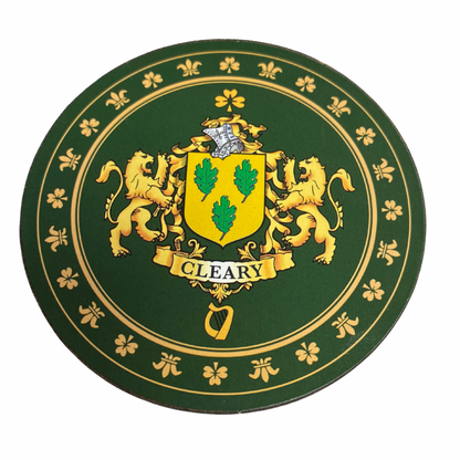 Cleary Family Surname Crest Coaster