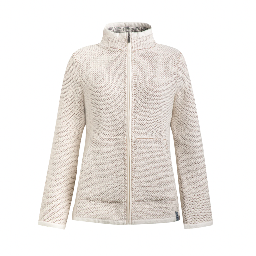 Weird Fish Women’s Sontee Full Zip Macaroni Sweatshirt Ecru