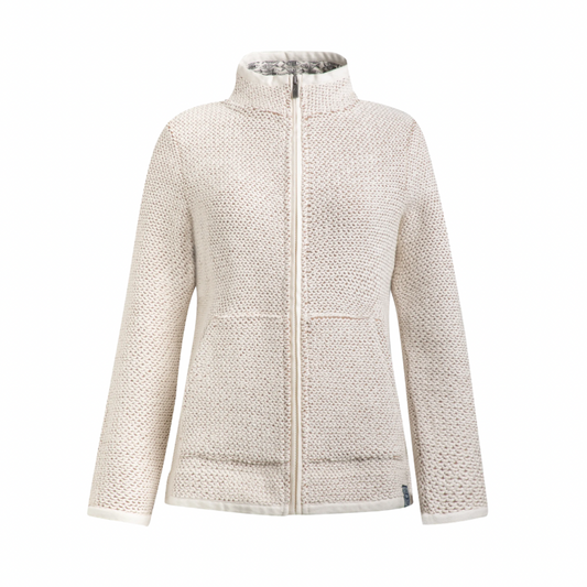 Weird Fish Women’s Sontee Full Zip Macaroni Sweatshirt Ecru