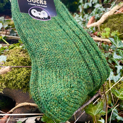 Connemara Merino Wool Green Tweed Socks