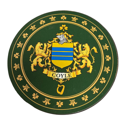 Coyle Family Surname Crest Coaster