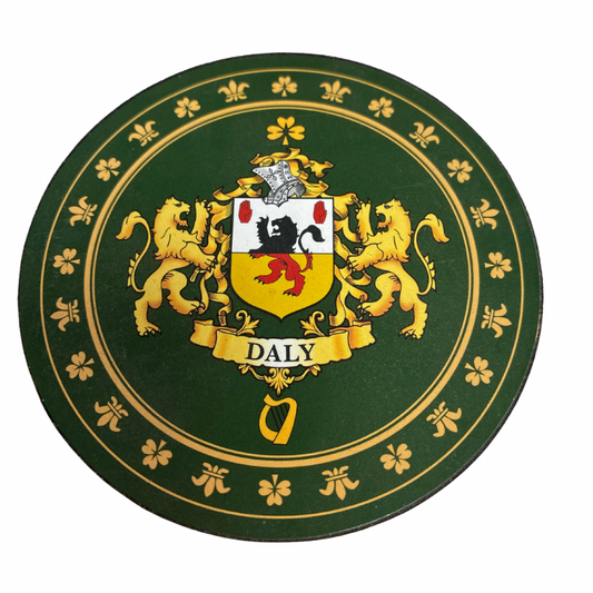 Daly Family Surname Crest Coaster