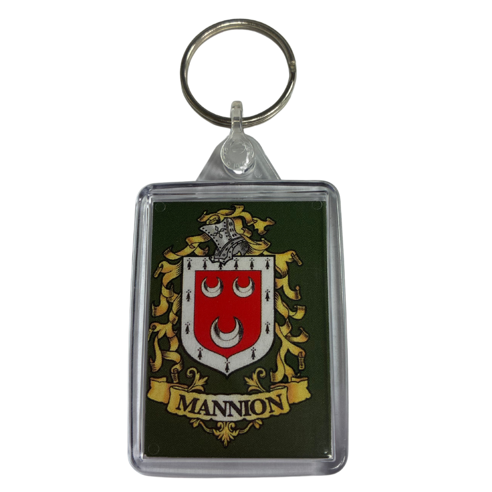 Mannion Surname Family Crest Keyring