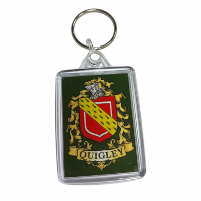 Quigley Surname Family Crest Keyring