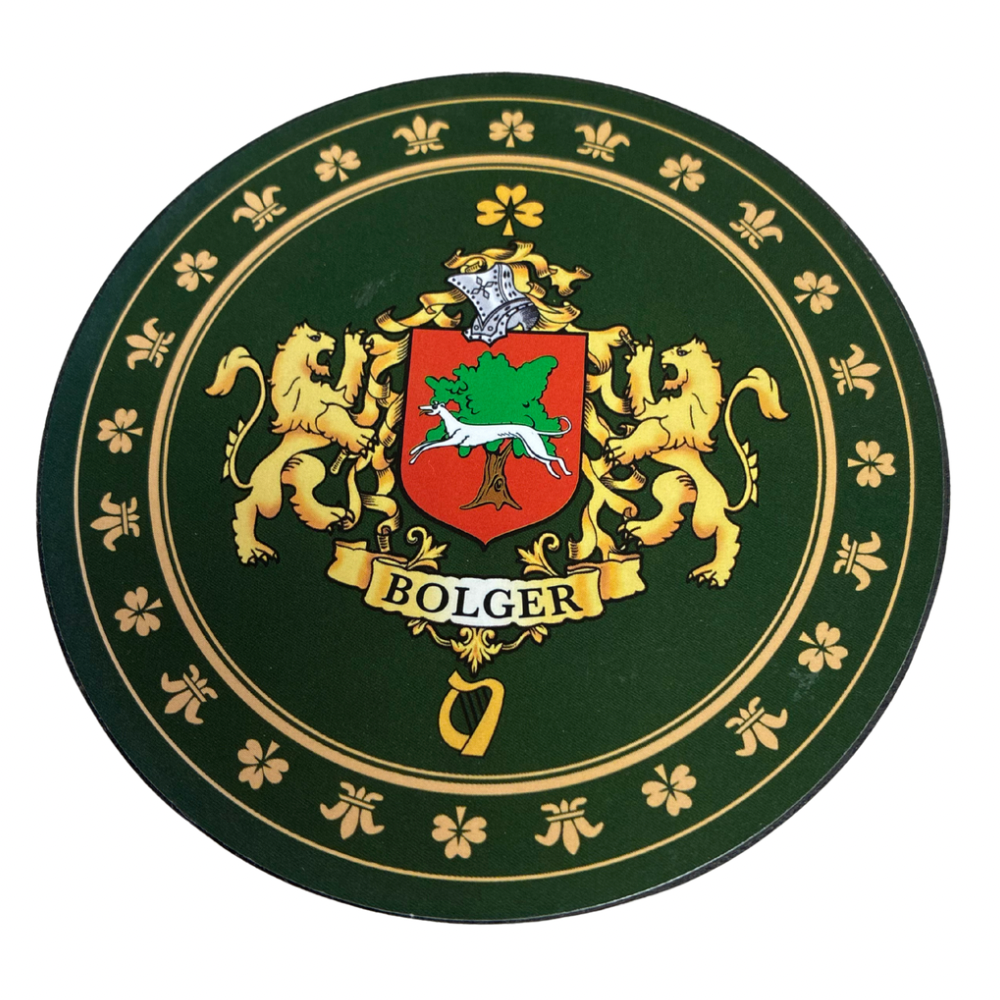 Bolger Family Surname Crest Coaster