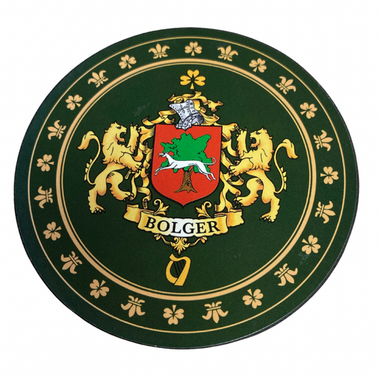 Bolger Family Surname Crest Coaster