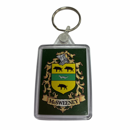 McSweeney Surname Family Crest Keyring