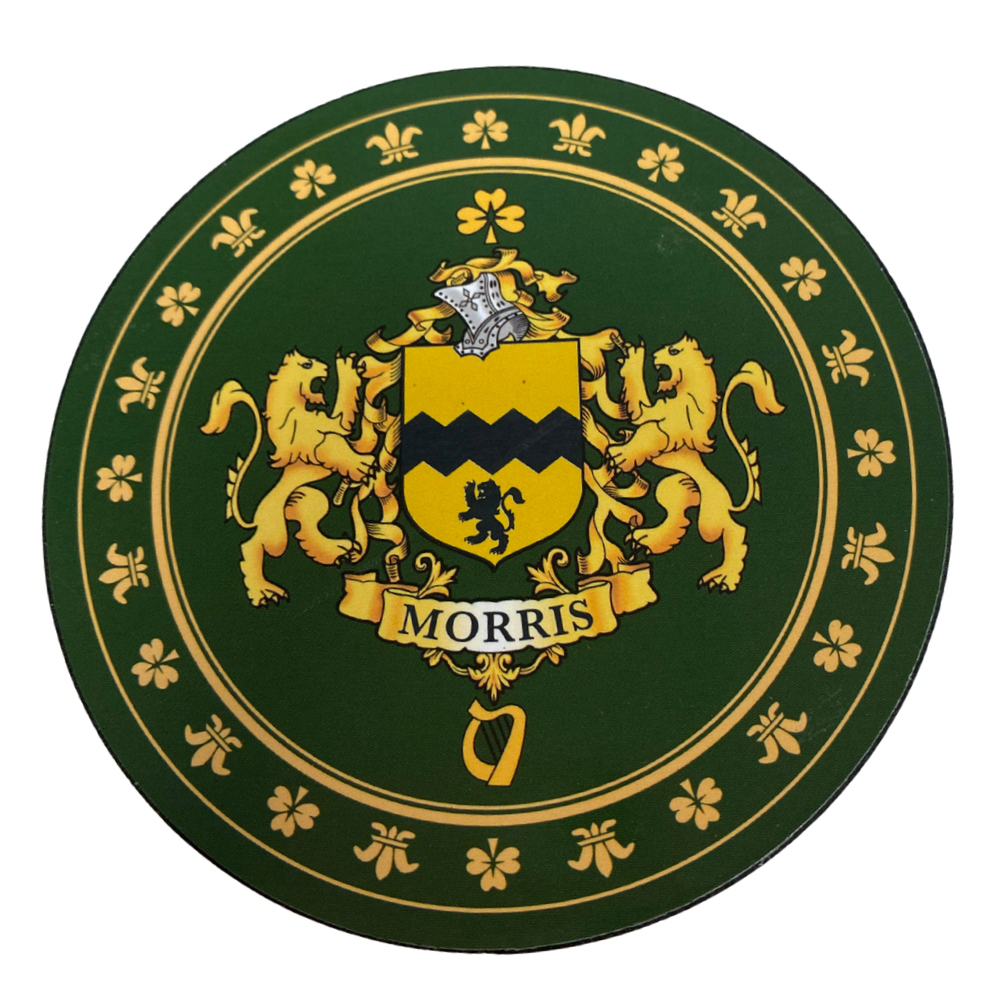 Morris Family Surname Crest Coaster