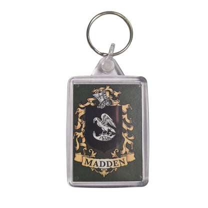 Madden Surname Family Crest Keyring
