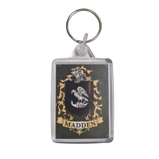 Madden Surname Family Crest Keyring