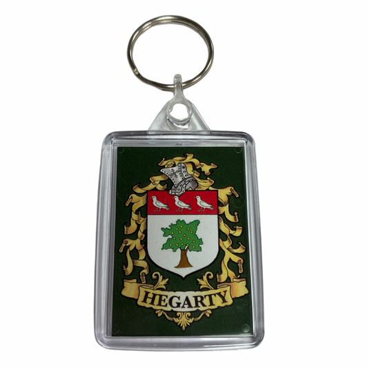 Hegarty Surname Family Crest Keyring