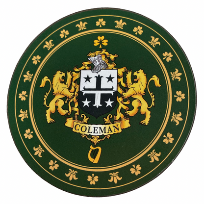 Coleman Family Surname Crest Coaster