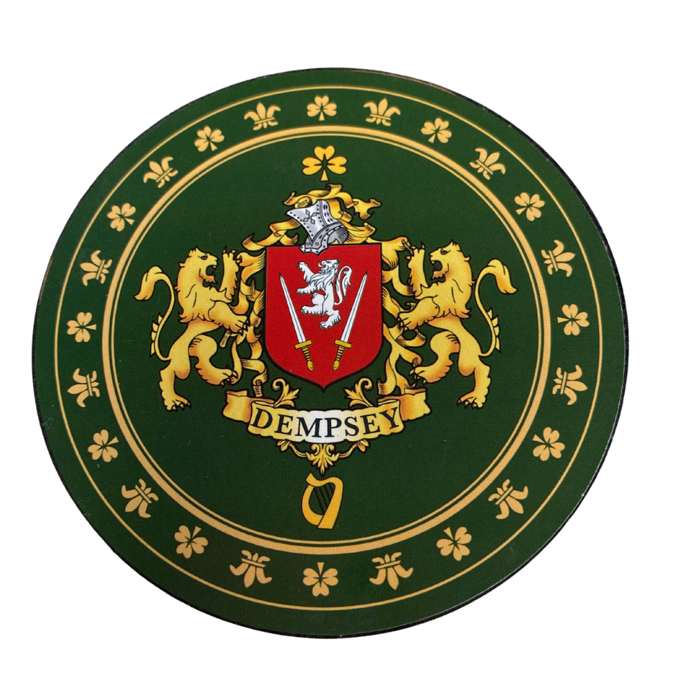 Dempsey Family Surname Crest Coaster