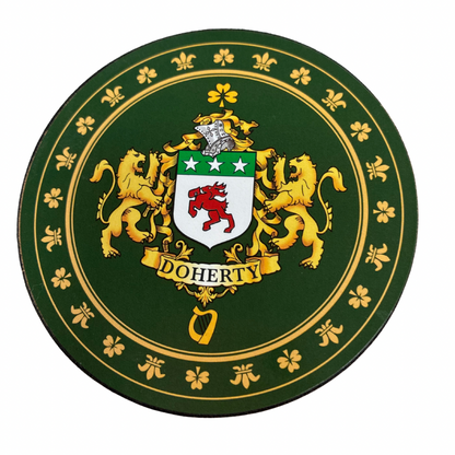 Doherty Family Surname Crest Coaster