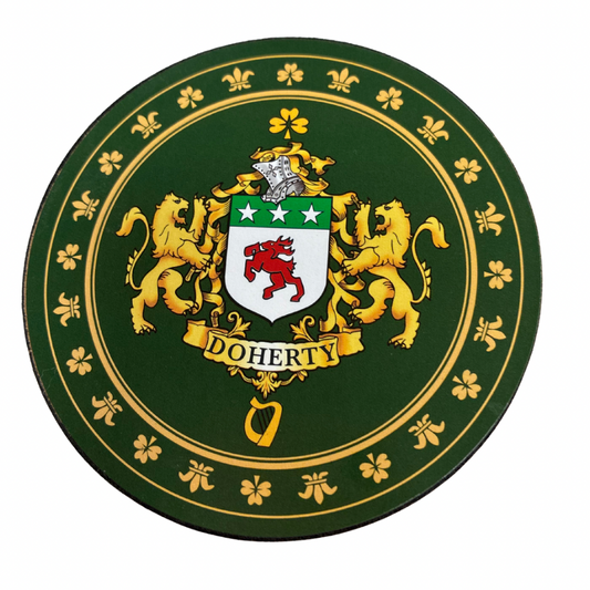 Doherty Family Surname Crest Coaster