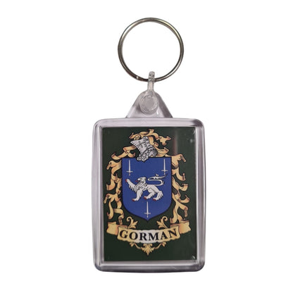 Gorman Surname Family Crest Keyring