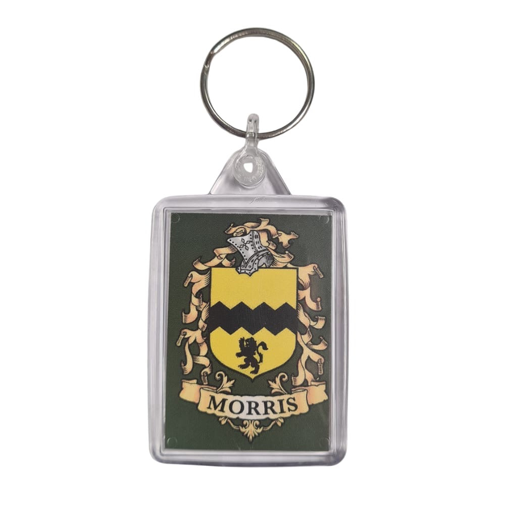 Morris Surname Family Crest Keyring