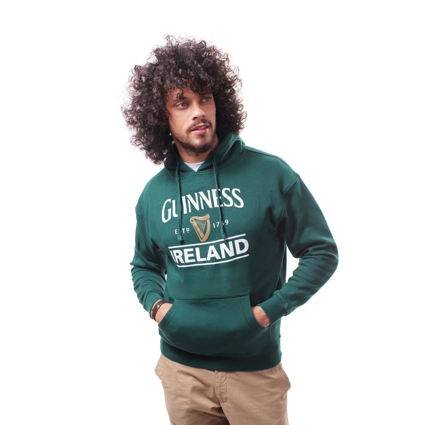 Guinness Green Pullover Hoodie with Ireland Print