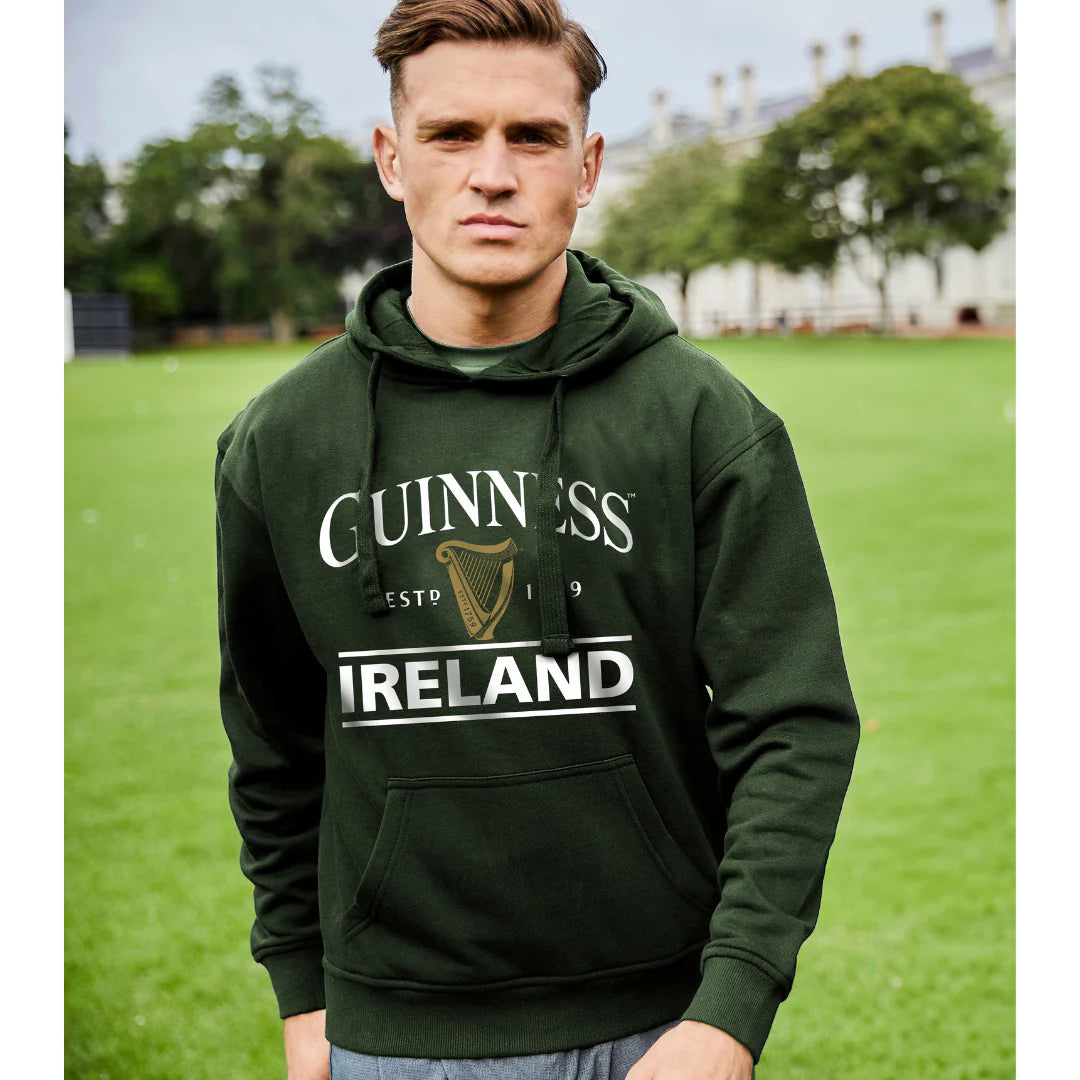 Guinness Green Pullover Hoodie with Ireland Print