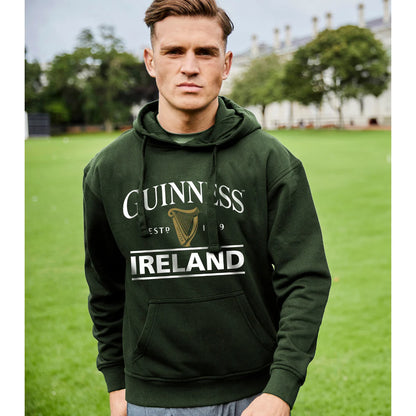 Guinness Green Pullover Hoodie with Ireland Print