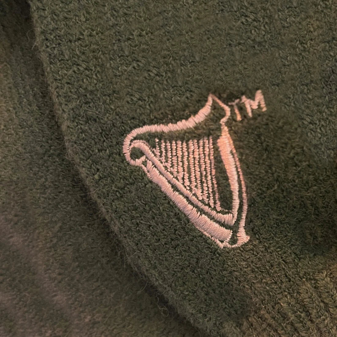 Guinness Sage Green and Cream Harp Sleeve Knit Hoodie
