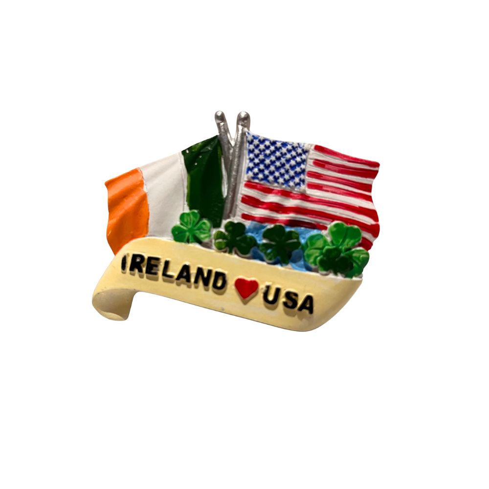 Ireland and Usa Flags Magnet