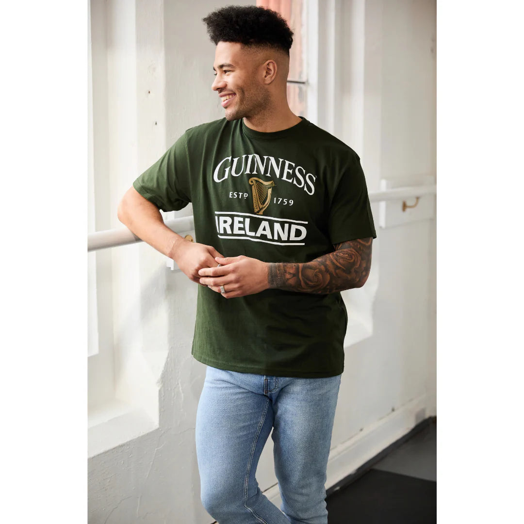 Guinness Harp Ireland Bottle Green Men's T-Shirt