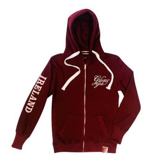 Galway Girl Zip Hoodie for Women Maroon