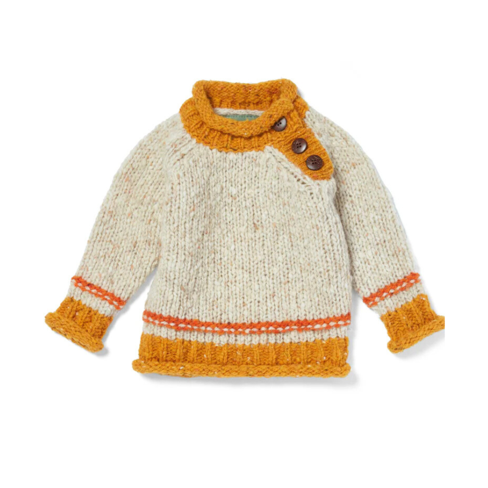 Gealach Aran Woollen Mills Baby Roll Neck Crew Starbright