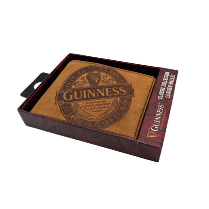 Guinness Brown Leather Wallet With Classic Collection Label Design