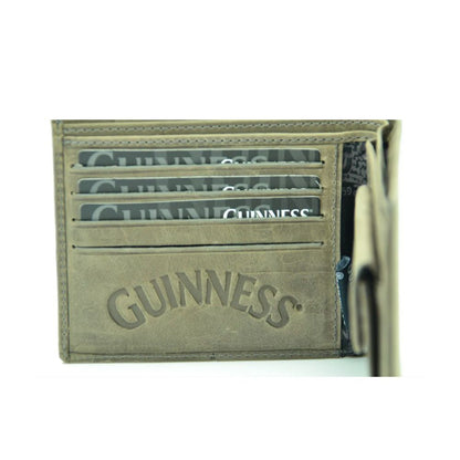 Guinness Green Leather Wallet with Embossed Wings