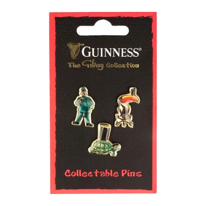 Guinness Gilroy Collectable Vintage Broach Pins 3Pk
