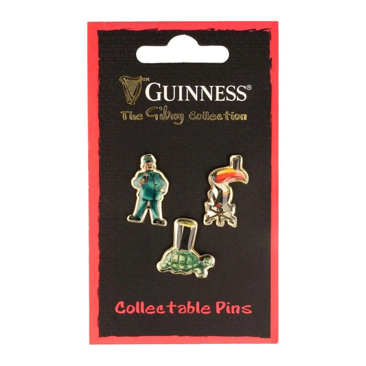Guinness Gilroy Collectable Vintage Broach Pins 3Pk