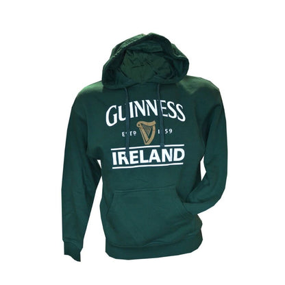 Guinness Green Pullover Hoodie with Ireland Print