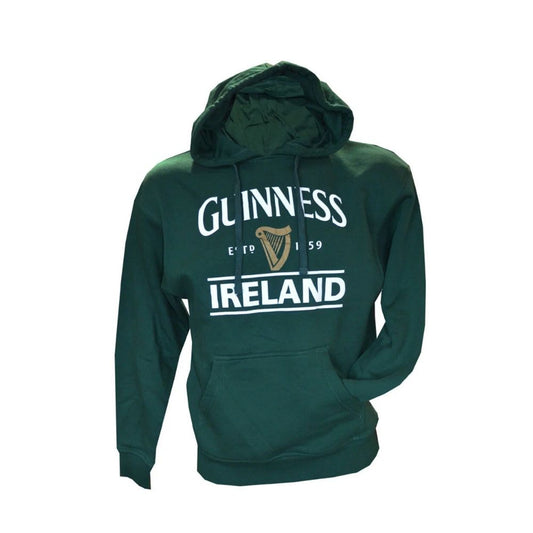 Guinness Green Pullover Hoodie with Ireland Print