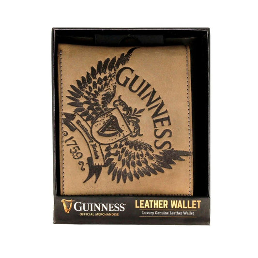Guinness Tan Leather Wallet with Embossed Wings