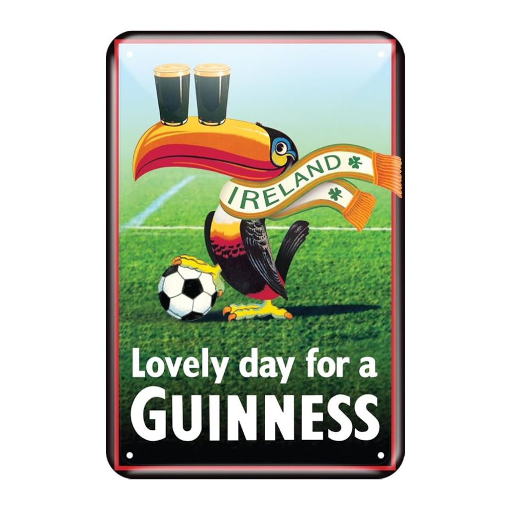 Guinness Vintage Toucan with Ireland Scarf Metal Wall Art Bar Sign