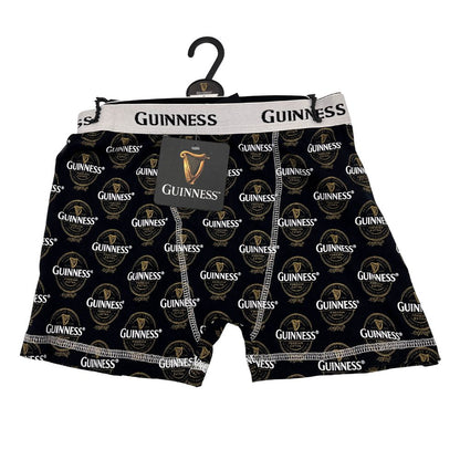 Guinness With Bottle Labels Black Boxer Shorts