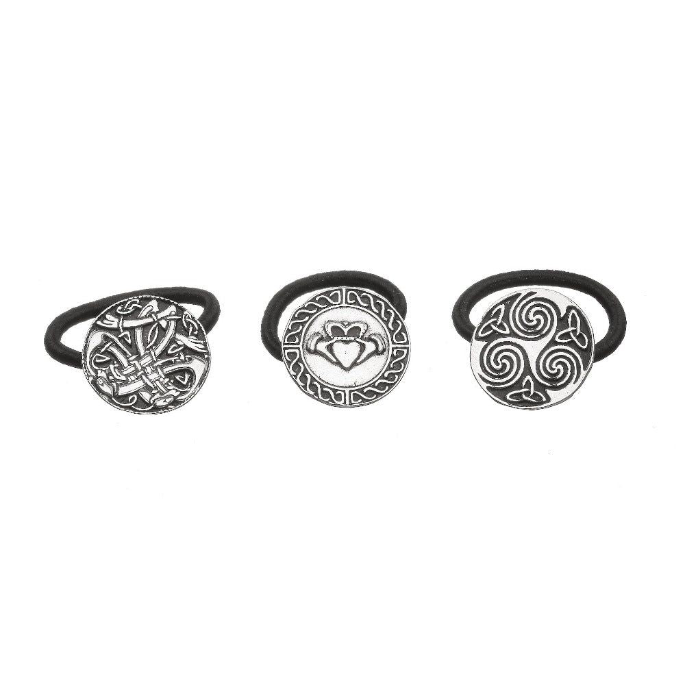 Celtic Irish Pewter Hair Bobbles by Mullingar Pewter