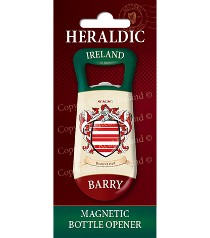 Barry Heraldic Fridge Magnet Bottle Opener
