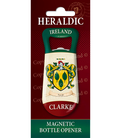 Clarke Heraldic Fridge Magnet Bottle Opener