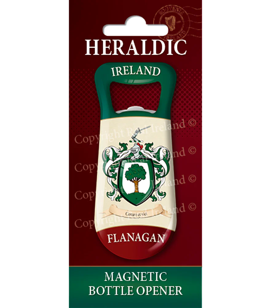 Flanagan Heraldic Fridge Magnet Bottle Opener