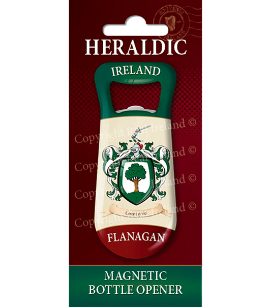 Flanagan Heraldic Fridge Magnet Bottle Opener