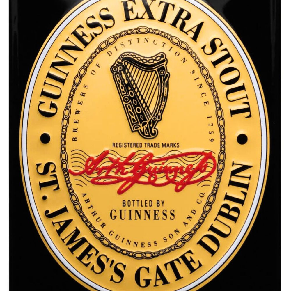 Iconic Guinness Heritage Label Logo Metal Bar Sign