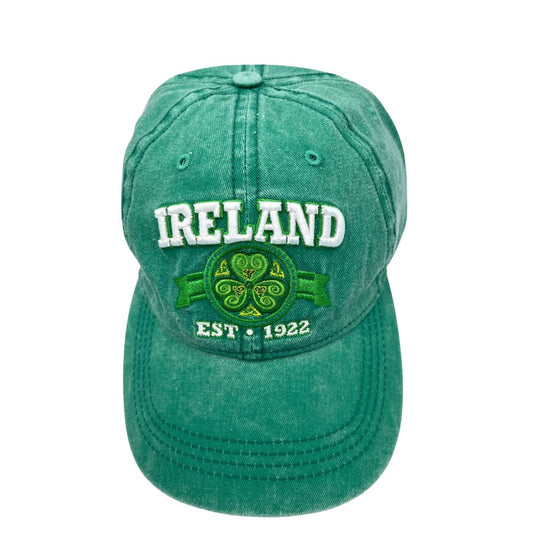 Ireland Green Embroidered Unisex Cap with Shamrock
