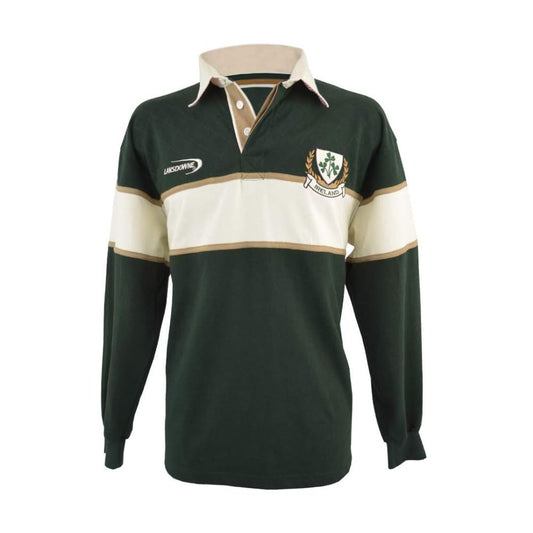 Ireland Landsdowne Three Shamrock Long Sleeve Collared Rugby Shirt